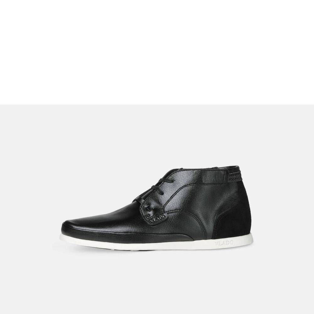 NEW VLADO men's chukka leather boots in black